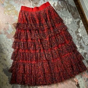 BODEN Ruffle Tulle Midi Skirt Size 8